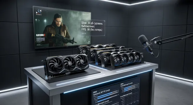 Самые тихие видеокарты MSI 2026: рейтинг моделей по уровню шума под нагрузкой — практический разбор с тестами в актуальных играх